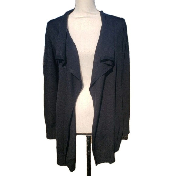 Eddie Bauer Ascent Cardigan Women’s Sz S Wool Blend Black Open Front Knit - Picture 1 of 12